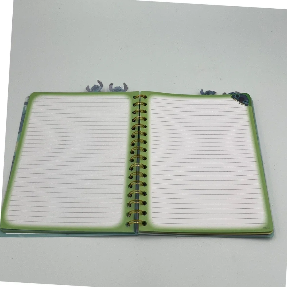 Disney Lilo & Stitch Spiral Journal OS Blue Brand New Tabbed 96 Sheets Floral